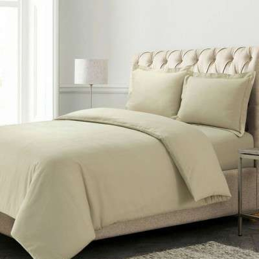 Duvet Cover Bedding Sets * | Cheapest Solid Cotton Flannel Oversized Duvet Cover Set Azores Home