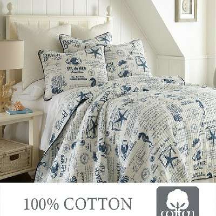 Quilt Bedding Sets * | Best Sale Beach Life Quilt And Pillow Sham Set Levtex Home