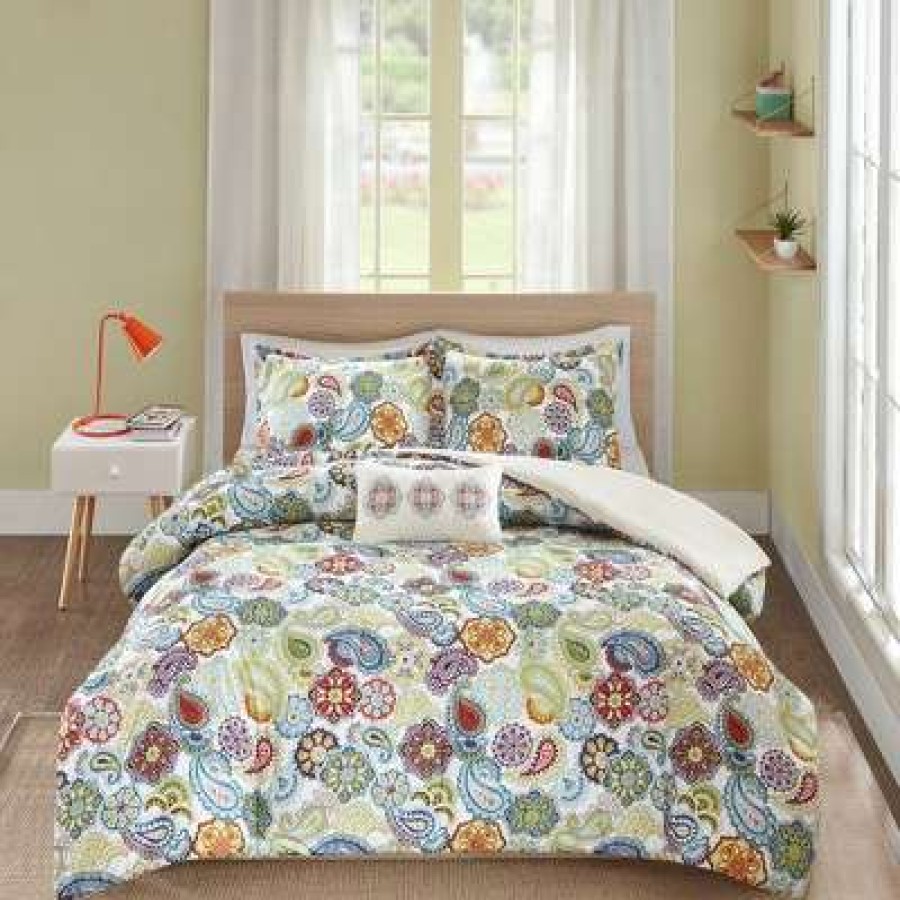 Duvet Cover Bedding Sets * | Coupon Mi Zone White/Blue/Green Tula Duvet Cover Set