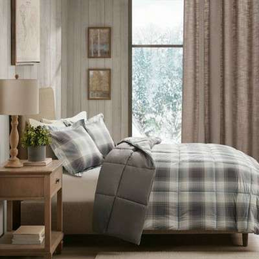 Comforter Bedding Sets * | Wholesale Woolrich Woodsman Softspun Down Alternative Comforter Mini Set Gray