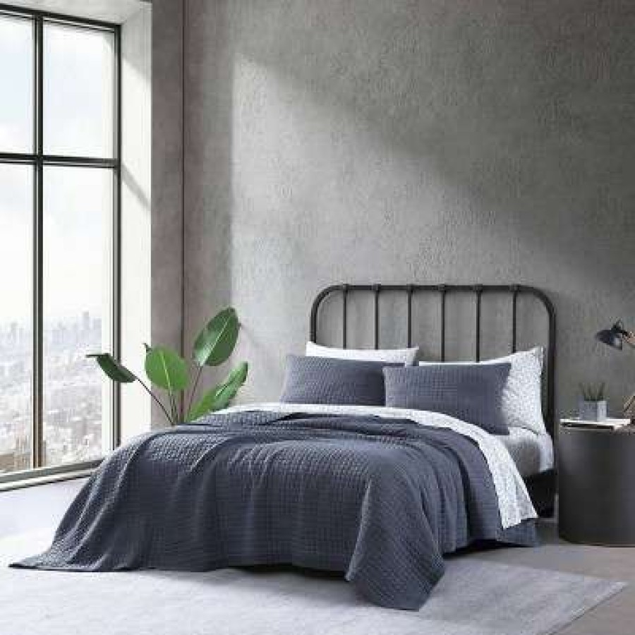 Quilt Bedding Sets * | Top 10 Cloud Solid Quilt & Sham Set City Scene Gray