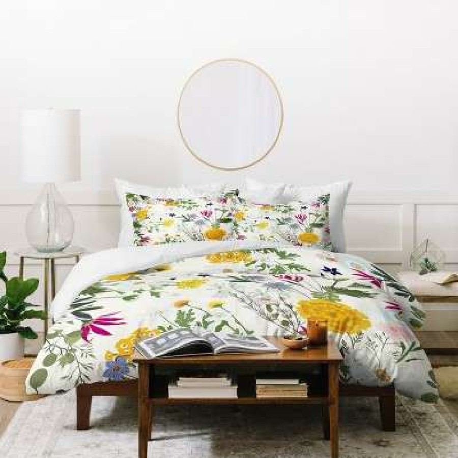 Duvet Cover Bedding Sets * | Best Sale Iveta Abolina Bretta Duvet Cover Set Yellow Deny Designs