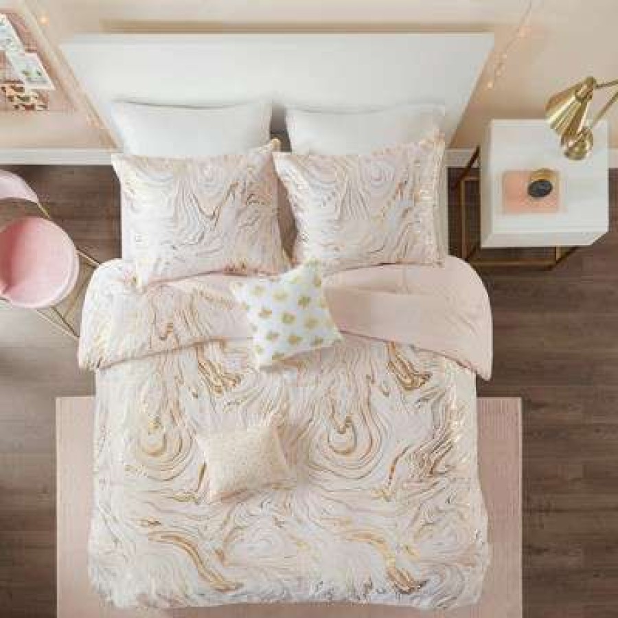 Bedding Collections * | Budget Intelligent Design Vanessa Metallic Printed Bedding Collection