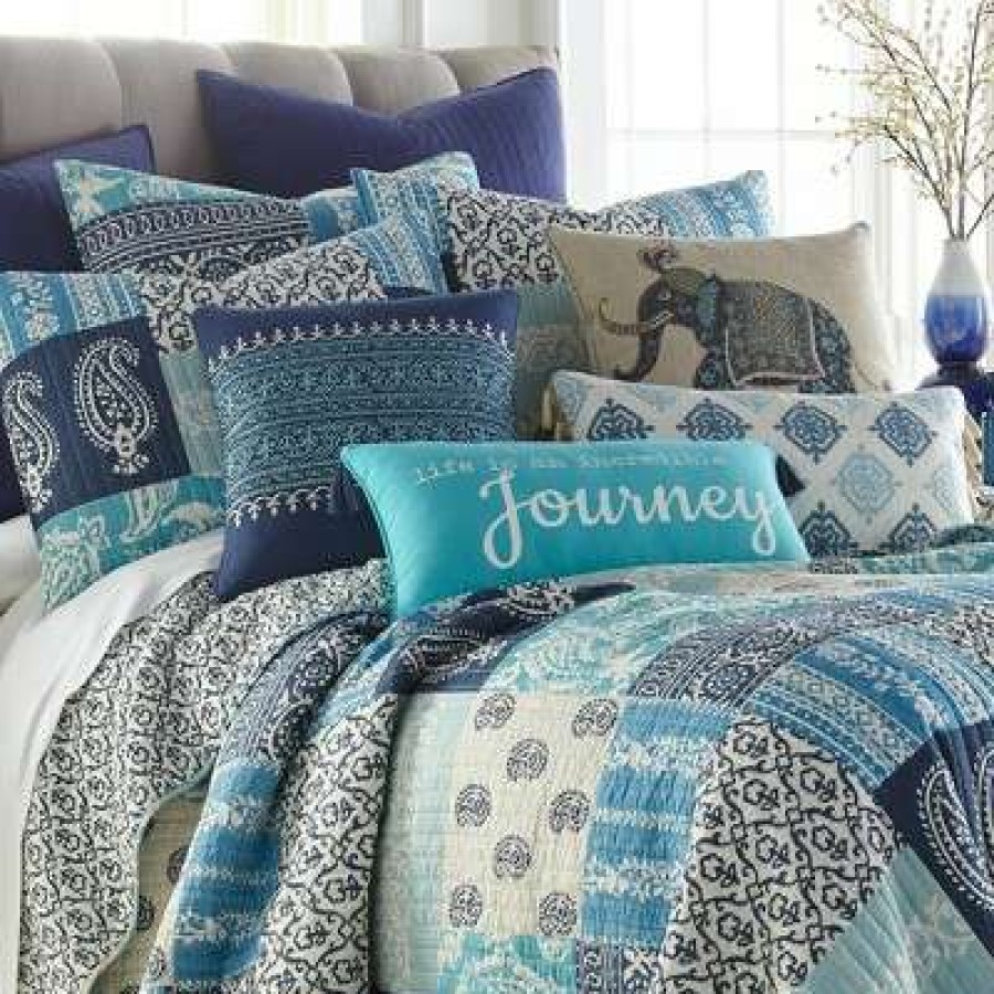 Quilt Bedding Sets * | Budget Chandra Printed Patchwork Quilt And Pillow Sham Set Levtex Home