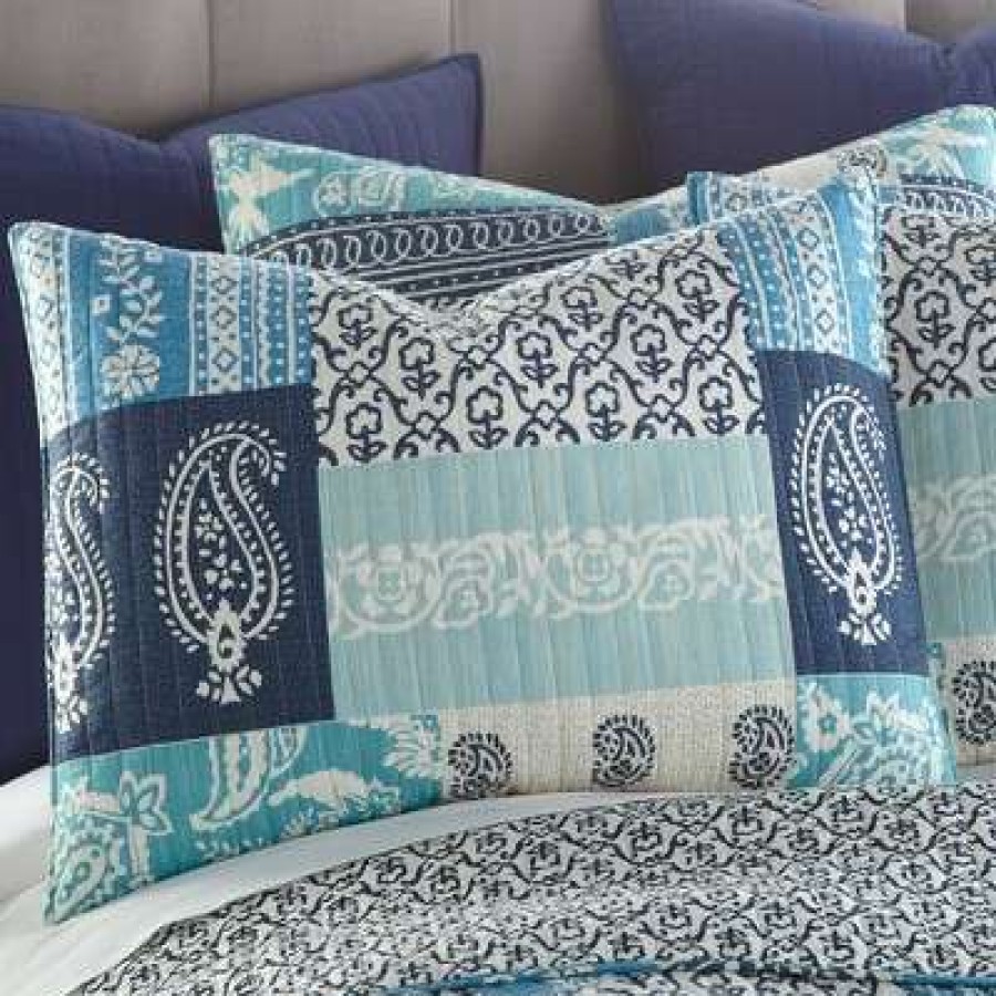 Quilt Bedding Sets * | Budget Chandra Printed Patchwork Quilt And Pillow Sham Set Levtex Home