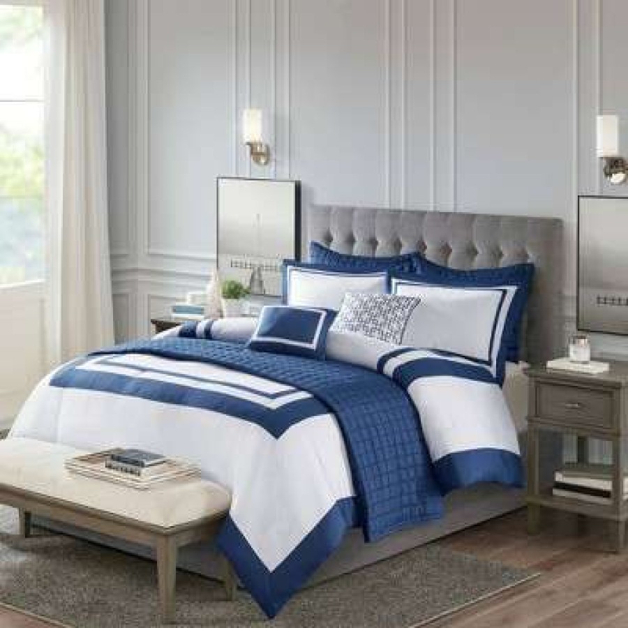 Comforter Bedding Sets * | Top 10 Madison Park Lawrence Comforter And Coverlet Set