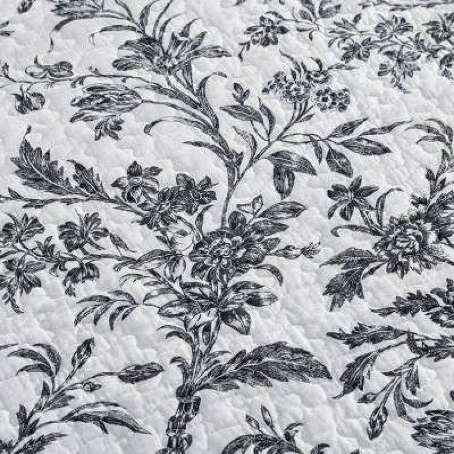 Quilt Bedding Sets * | Deals 39" X 75" Amberley Daybed Quilt & Sham Bonus Set Charcoal Laura Ashley