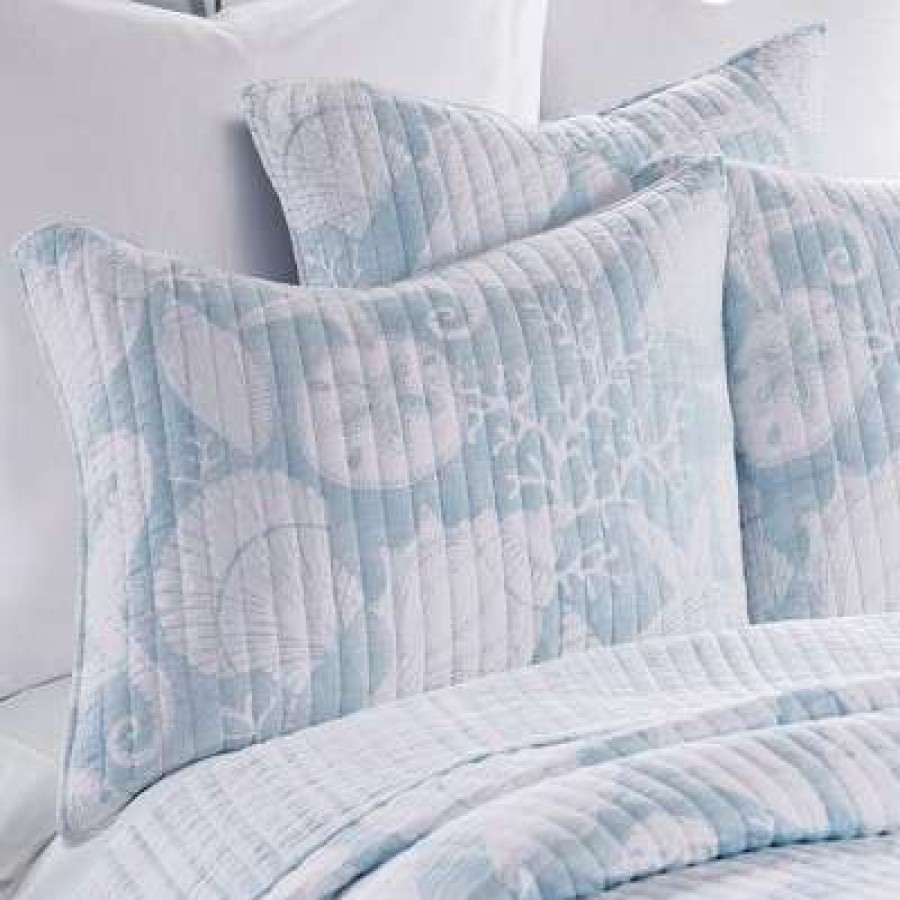 Quilt Bedding Sets * | Hot Sale Stillwater Blue Quilt And Pillow Sham Set Levtex Home