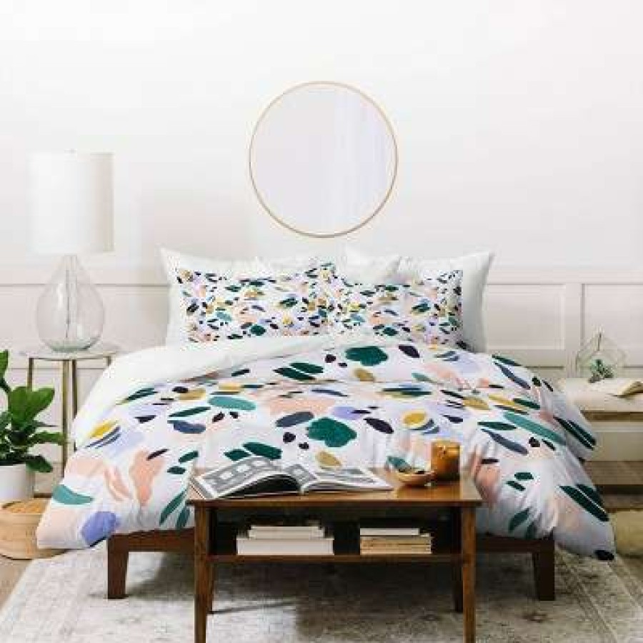 Duvet Cover Bedding Sets * | Deals Marta Barragan Camarasa Terrazzo Brushstrokes Duvet Set Deny Designs Multicolored