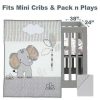 Quilt Bedding Sets * | New Lambs & Ivy Jungle Safari Elephant 3-Piece Mini Crib Bedding Set Gray/White