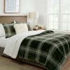 Comforter Bedding Sets * | Best Deal Sherpa & Plush Reversible Plaid Comforter & Sham Set Threshold&#153