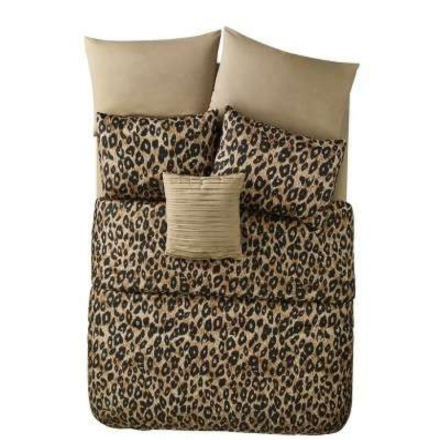 Quilt Bedding Sets * | Promo Cheetah Reversible Bed In A Bag Comforter Set Vcny