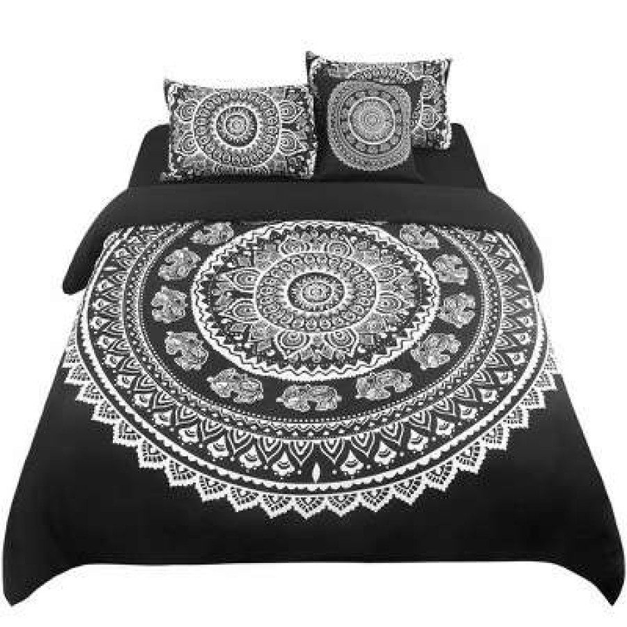 Duvet Cover Bedding Sets * | Buy 5 Pcs Polyester Bohemian Bedding Sets King Black Piccocasa