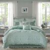 Comforter Bedding Sets * | Cheapest Madison Park Gretchen Cotton Percale Comforter Set 9Pc Aqua