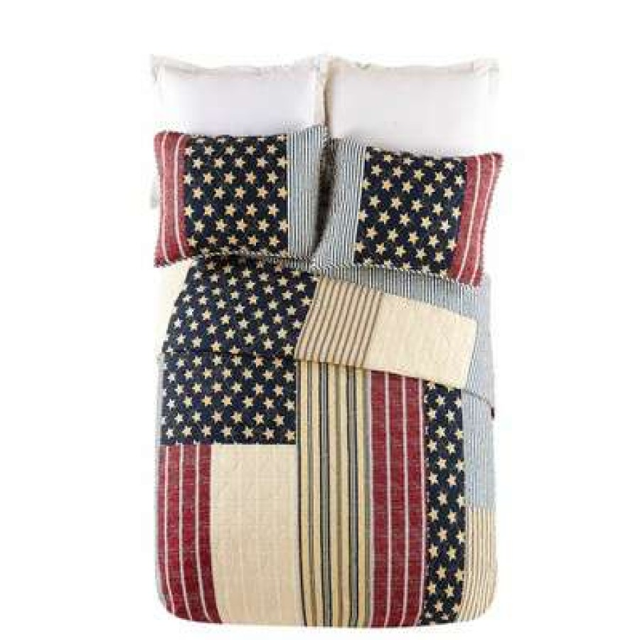 Quilt Bedding Sets * | Outlet 3Pc Americana Quilt Set Modern Heirloom