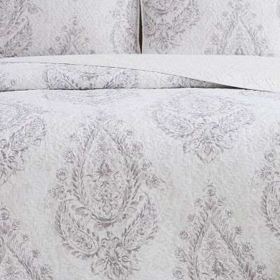 Quilt Bedding Sets * | Wholesale Cottage Classics Paisley Blossom Quilt Set Purple