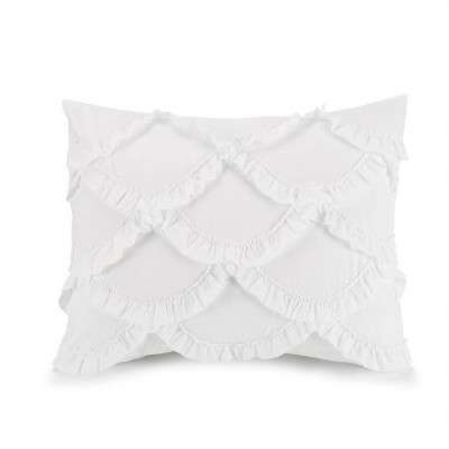 Comforter Bedding Sets * | Discount Ruffled Scallop Comforter Set Jessica Simpson White