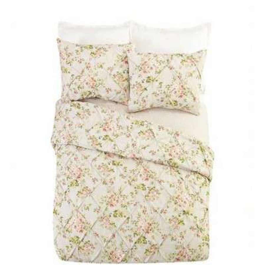 Comforter Bedding Sets * | Outlet Mils Comforter Set Jessica Simpson Gray/Pink/Green Floral