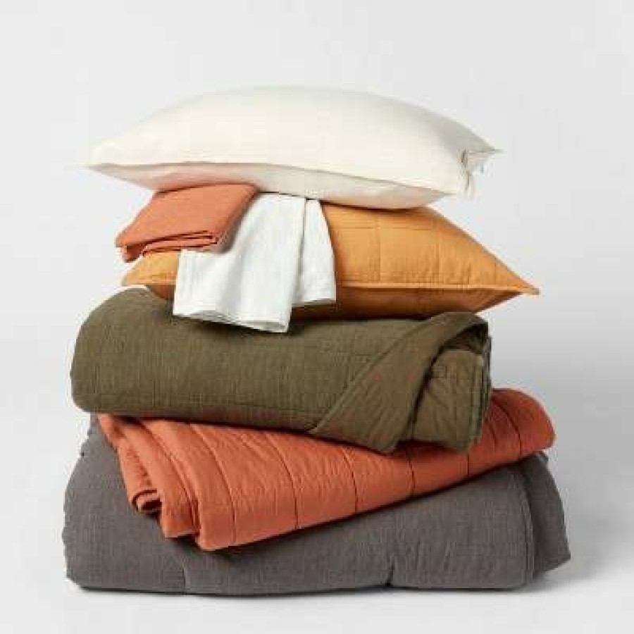 Bedding Collections * | Brand New Space Dyed Cotton Linen Bedding Collection Threshold