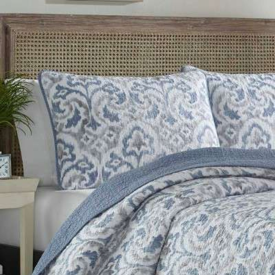 Quilt Bedding Sets * | Top 10 Cape Verde Quilt & Sham Set Tommy Bahama Smoke Blue