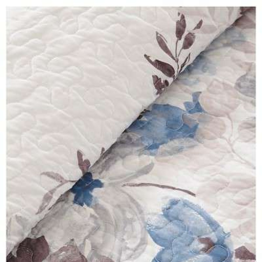 Quilt Bedding Sets * | Hot Sale Madison Park Willow Watercolor Floral Quilted Coverlet Set 6Pc