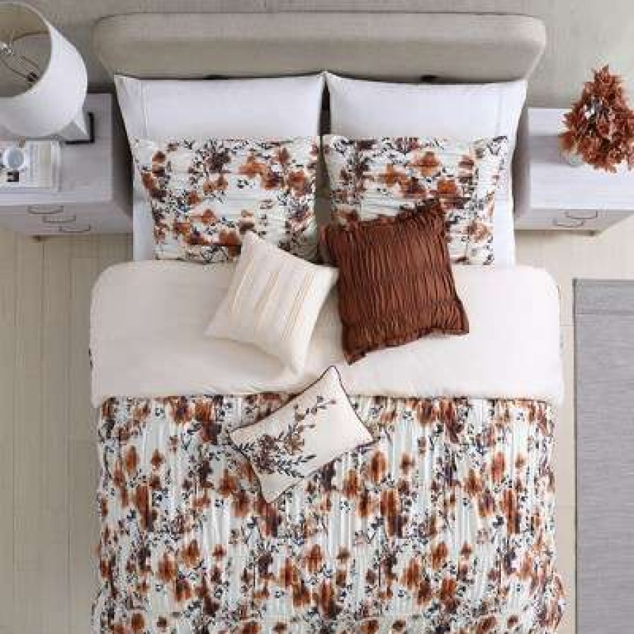 Comforter Bedding Sets * | Best Sale Modern Threads 6-Piece Printed Textured Comforter Set Floral Ridge.