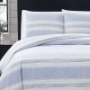 Duvet Cover Bedding Sets * | Buy Stripe Flannel Duvet Cover Set London Fog White/Blue