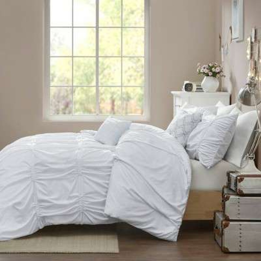 Duvet Cover Bedding Sets * | Brand New Intelligent Design Rory Duvet Cover Set White