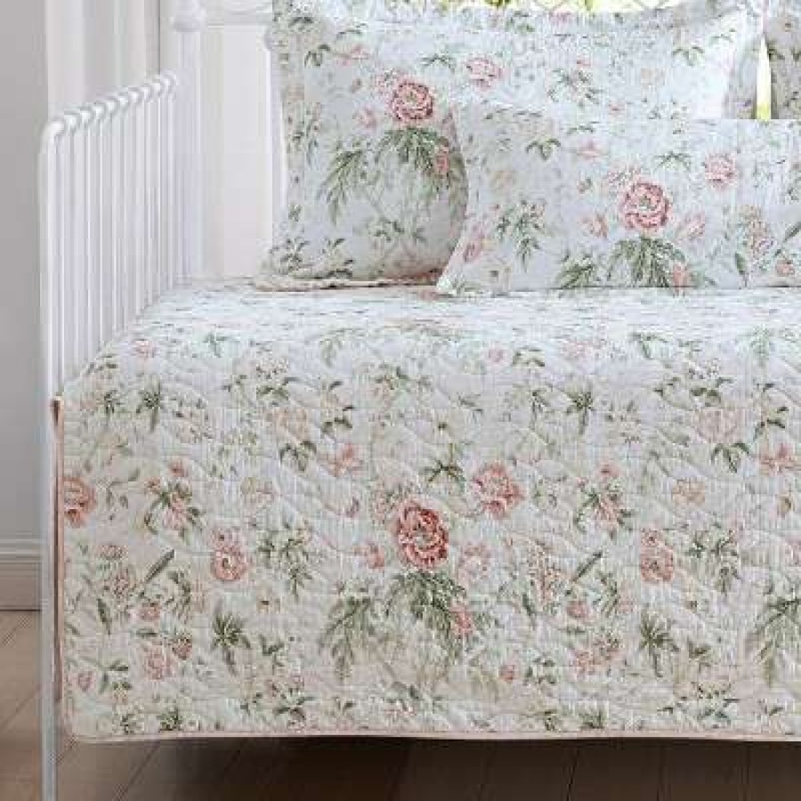 Quilt Bedding Sets * | Promo 39" X 75" Breezy Floral Daybed Quilt & Sham Bonus Set Pink Laura Ashley