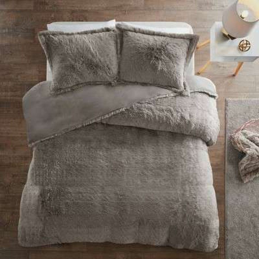 Bedding Collections * | Flash Sale Intelligent Design Leena Shaggy Faux Fur Bedding Collection