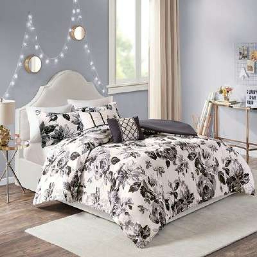 Duvet Cover Bedding Sets * | Best Pirce Intelligent Design Hannah Floral Duvet Cover Set