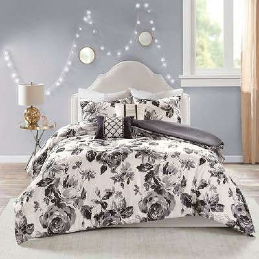 Duvet Cover Bedding Sets * | Best Pirce Intelligent Design Hannah Floral Duvet Cover Set