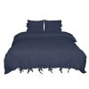 Duvet Cover Bedding Sets * | Brand New 3 Pieces Washed Microfiber Polyester Comforter Duvet Cover Bedding Set Piccocasa