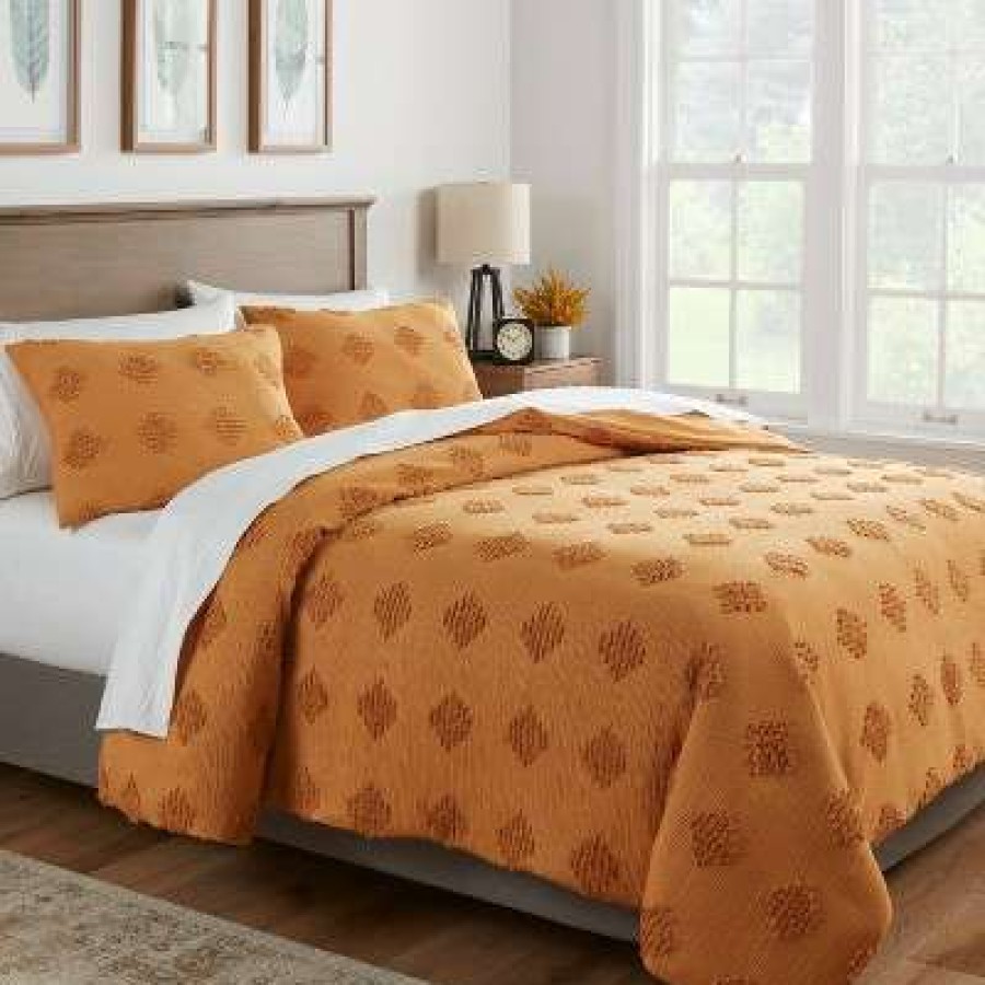 Duvet Cover Bedding Sets * | New Tufted Diamond Crinkle Duvet Cover & Sham Set Threshold