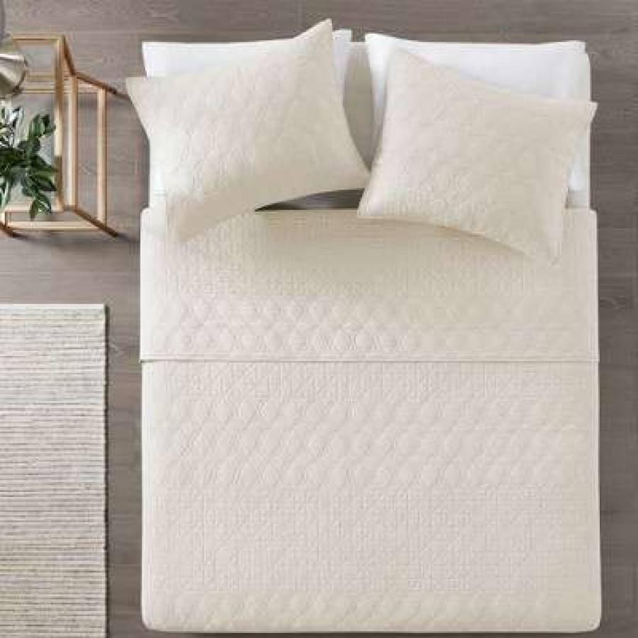 Quilt Bedding Sets * | Outlet Madison Park Hollie Coverlet Set 3Pc Ivory