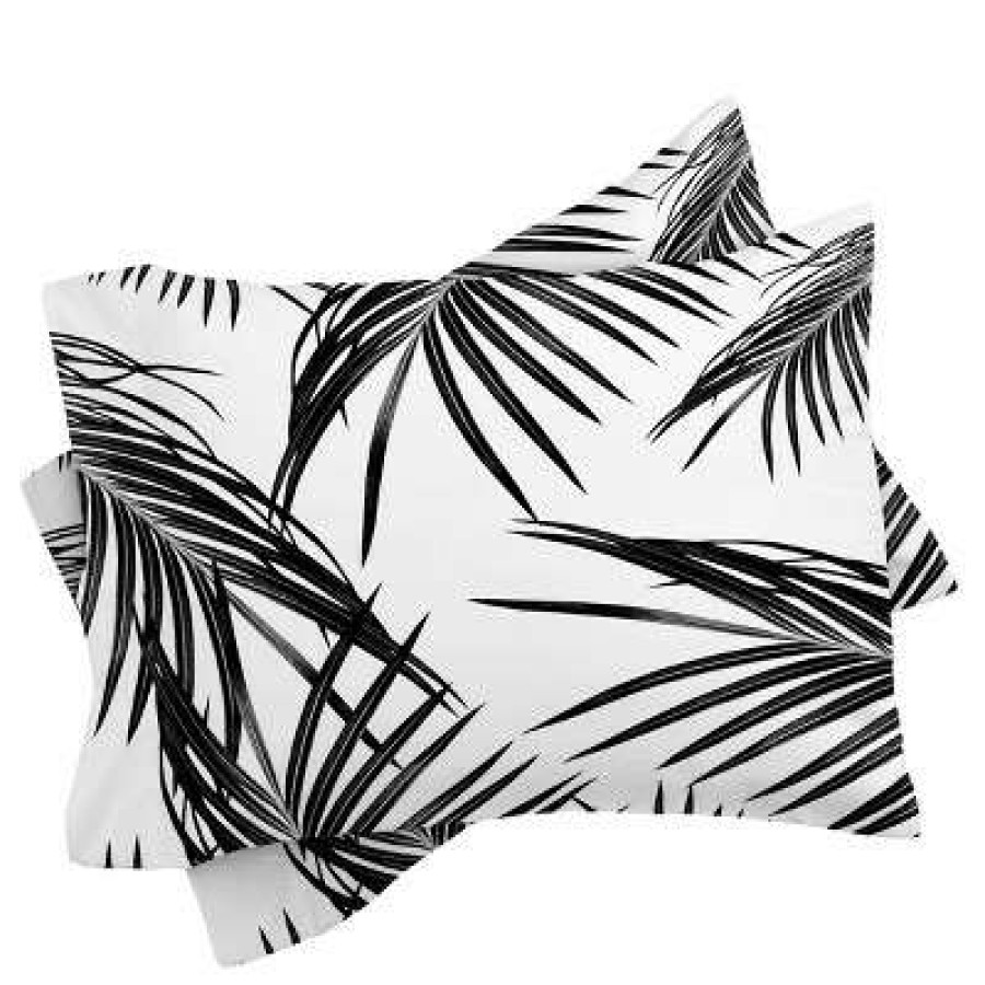 Comforter Bedding Sets * | Top 10 Anita & Bella Art Palm Leaves Dream Comforter Set Deny Designs White/Black