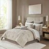 Comforter Bedding Sets * | Hot Sale Madison Park Grace Jacquard 12Pc Complete Bedding Set Khaki