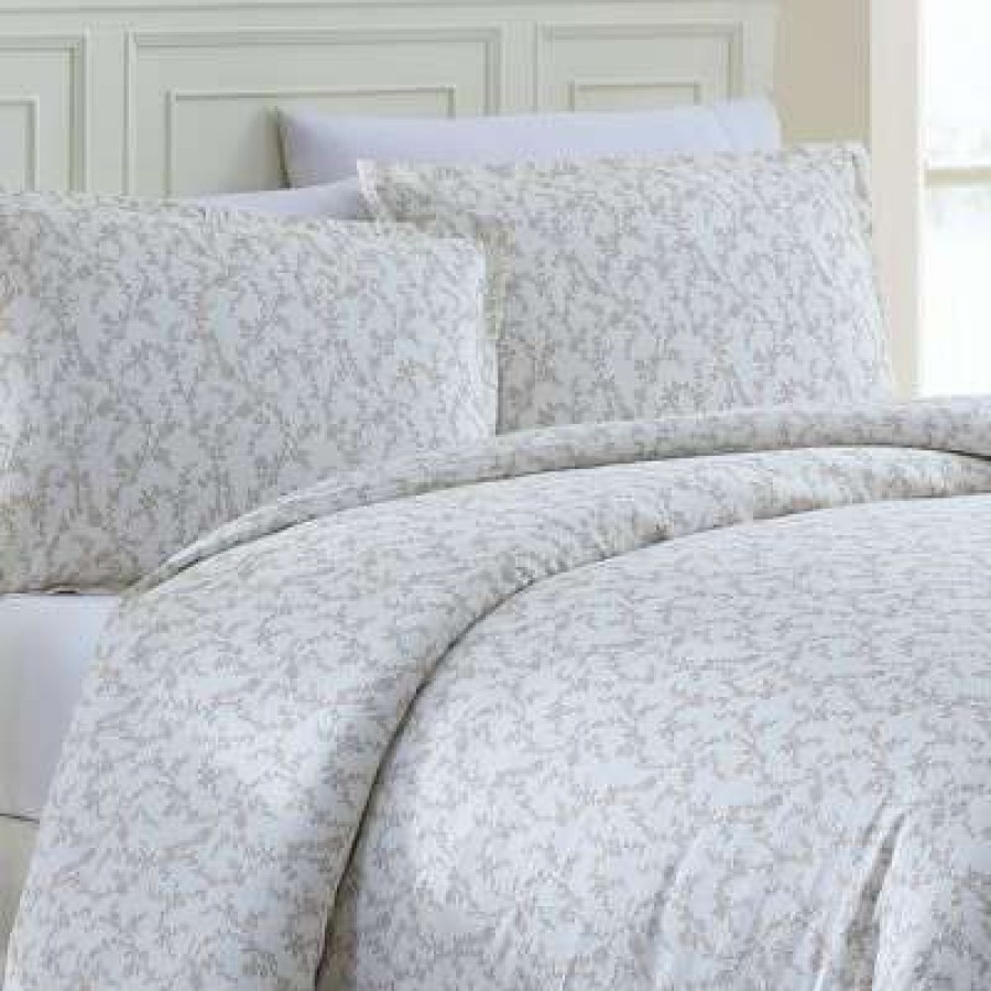 Duvet Cover Bedding Sets * | Hot Sale Victoria Duvet Cover Set Taupe Laura Ashley