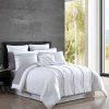 Comforter Bedding Sets * | New Hallmart Collectibles Delphi Embroidered Stripe Comforter & Sheets Bedding Set White/Gray