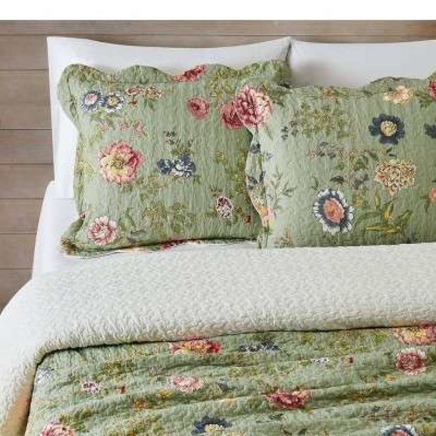 Quilt Bedding Sets * | Wholesale Pem-America Edens Garden Quilt Set Assorted Greens