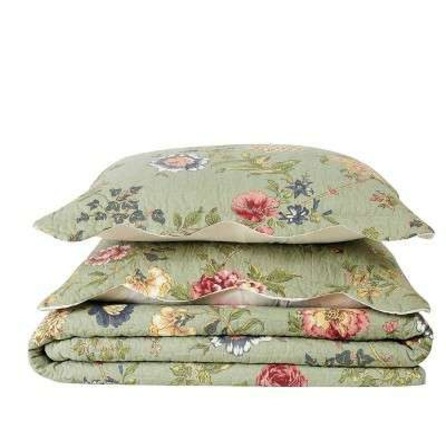 Quilt Bedding Sets * | Wholesale Pem-America Edens Garden Quilt Set Assorted Greens