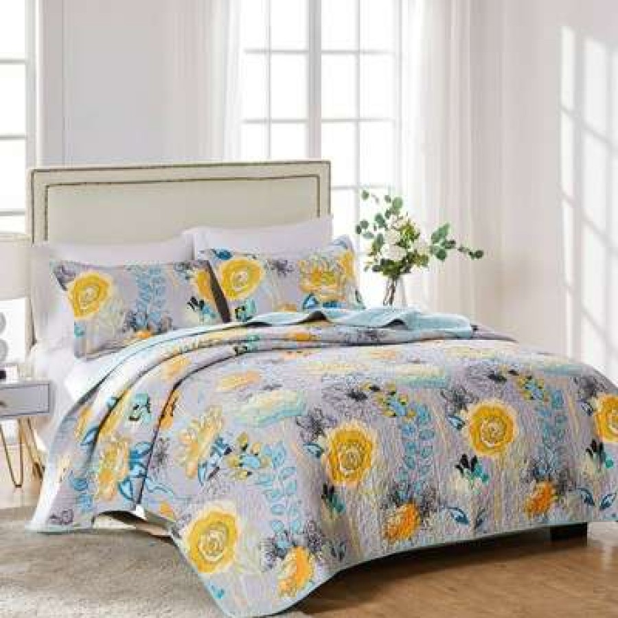 Quilt Bedding Sets * | Best Reviews Of Watercolor Dream Quilt & Sham Set Greenland Home Fashions