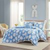 Comforter Bedding Sets * | Discount Intelligent Design Full/Queen Daria Daisy Printed Comforter Set With Tassels Blue