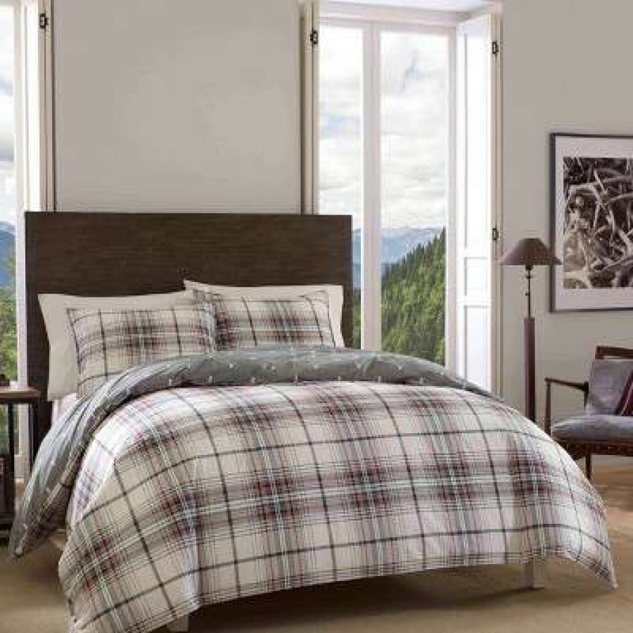 Comforter Bedding Sets * | Best Sale Adler Plaid Reversible Comforter Set Eddie Bauer