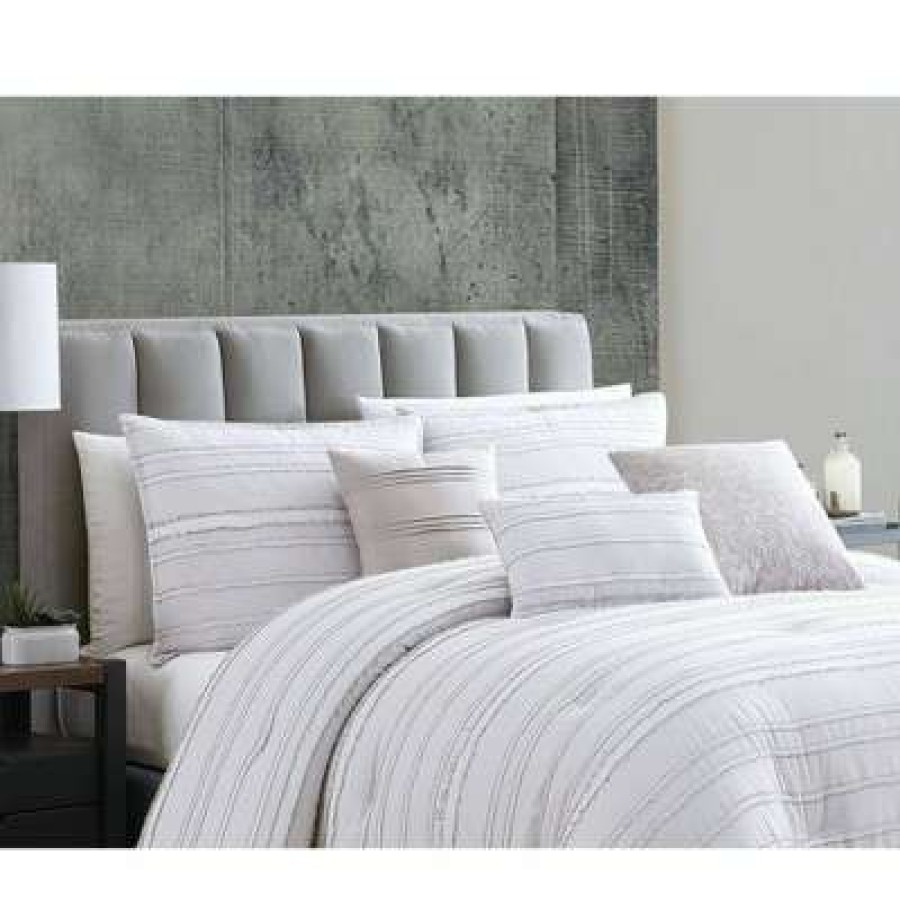 Comforter Bedding Sets * | Promo Boston 6 Piece Comforter Set Riverbrook Home White/Gray