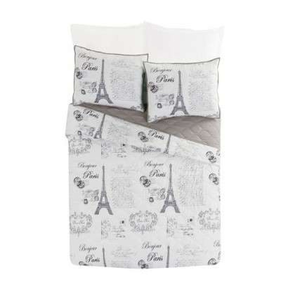 Quilt Bedding Sets * | Best Pirce Dream Of Paris Quilt Set Presidio Square Off-White