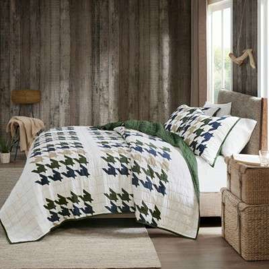 Coverlet Bedding Sets * | Buy Woolrich 3Pc Hudson Oversized Cotton Quilt Mini Set Green