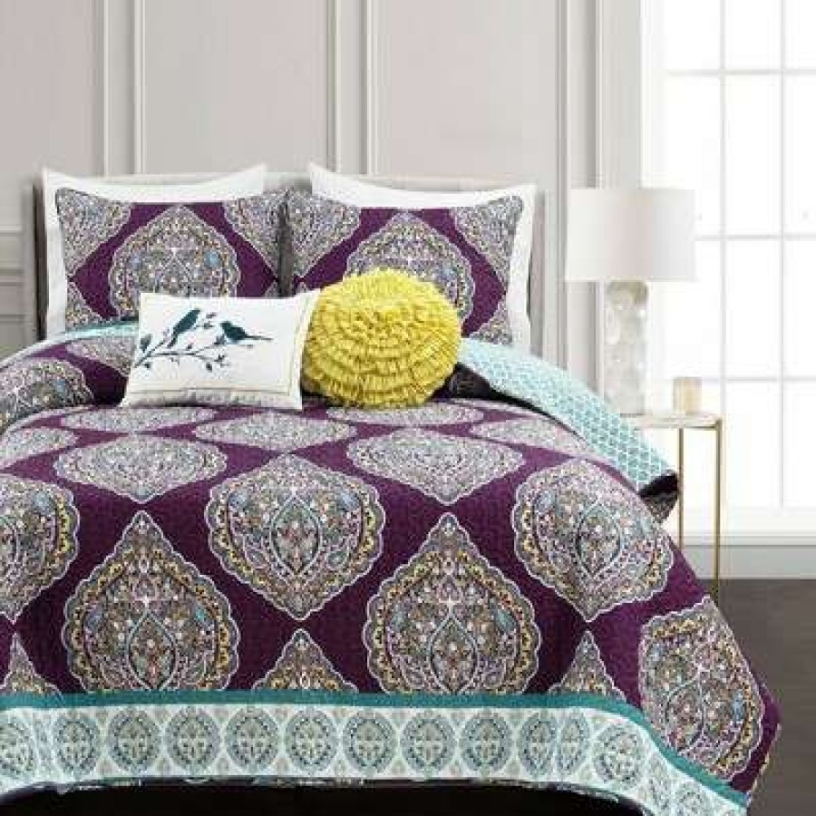 Quilt Bedding Sets * | Best Deal Lush Decor 5Pc Harley Quilt Set Lush Decor