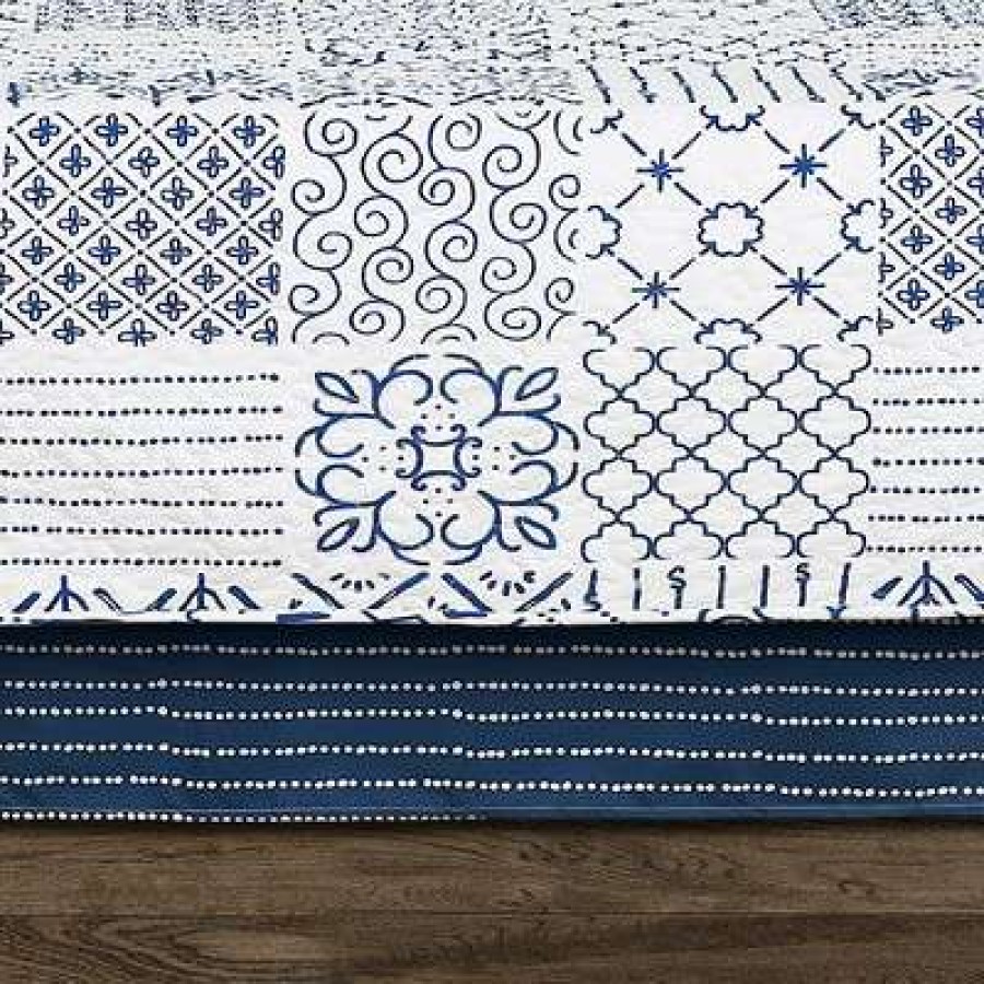 Quilt Bedding Sets * | Deals Lush Decor 6Pc Monique Daybed Set Blue Lush Decor