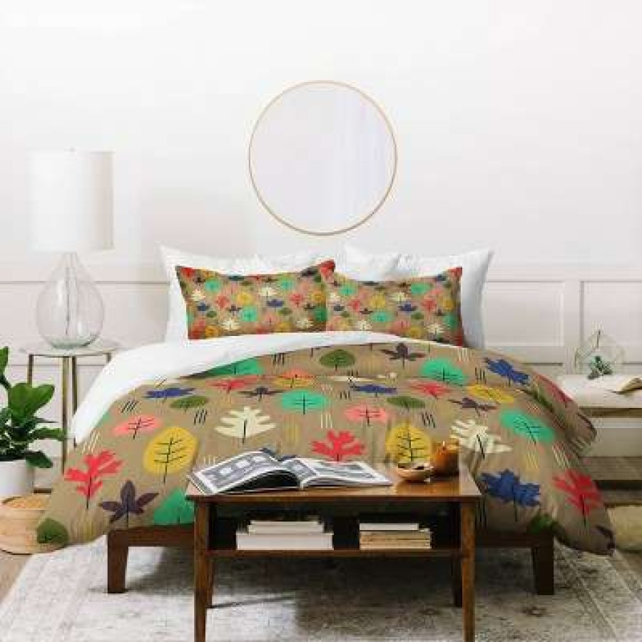 Duvet Cover Bedding Sets * | Promo Deny Designs Zoe Wodarz Leaf It All Behind Duvet Cover Set